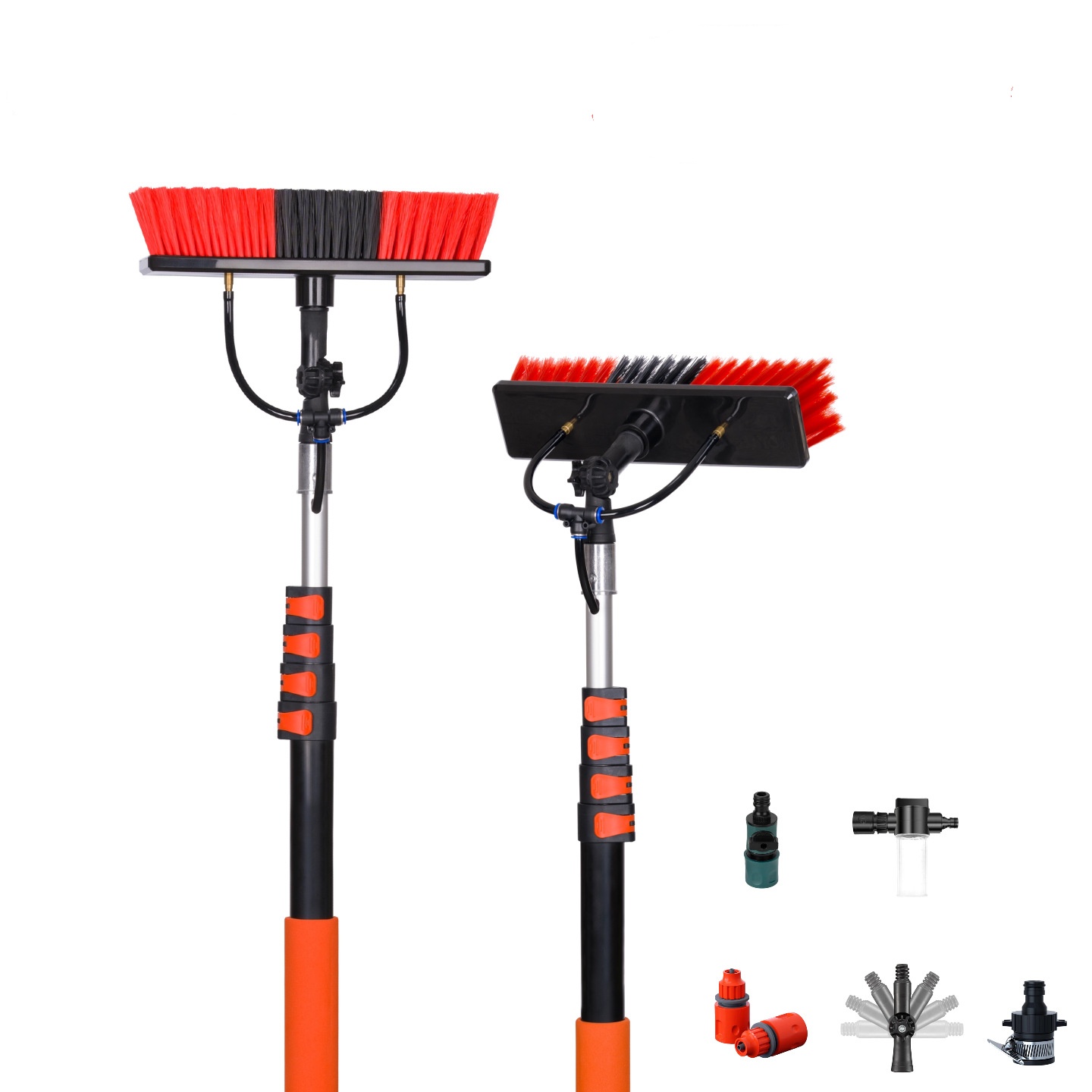 solar panel cleaning brush with adjustable aluminum pole and nylon bristle head for solar panel power station