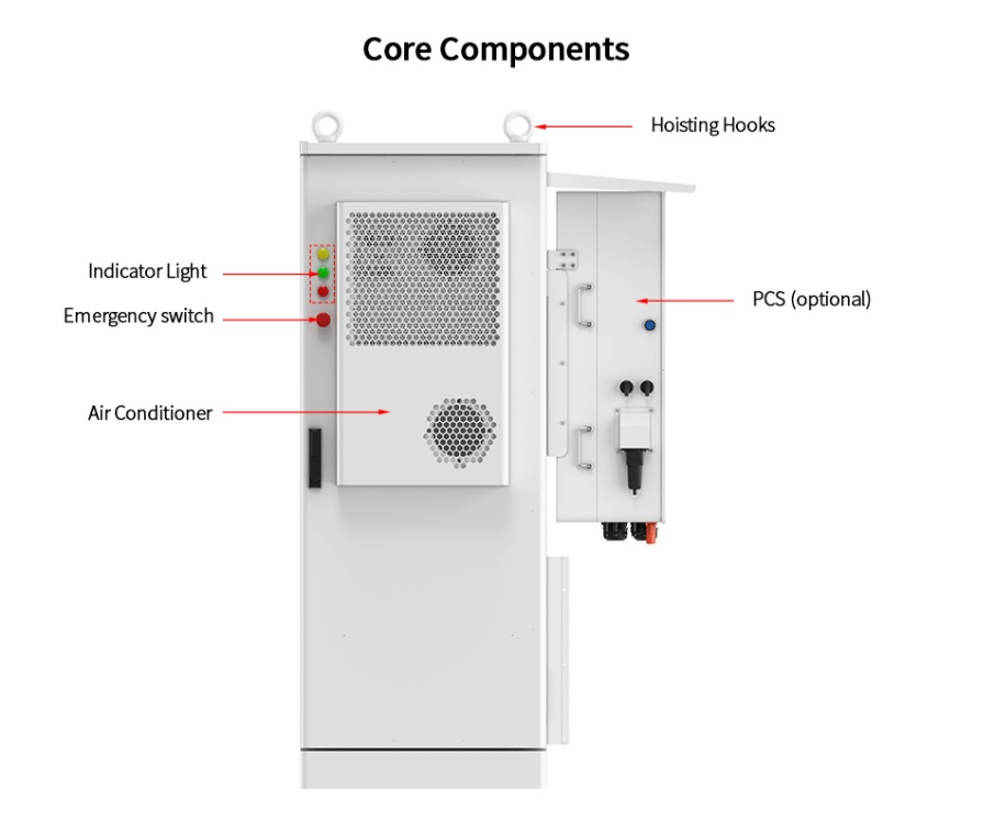64kWh high-voltage commercial storage system connection panel with diesel generator support and PV input terminals